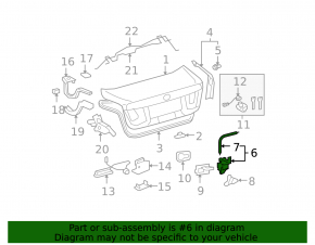 Lexus LS460 LS600h 07-12 trunk lid lock with closer