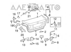 Lexus LS460 LS600h 07-12 trunk lid lock with closer