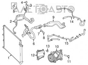 Air conditioner tube heater-condenser Chrysler 200 15-17 3.6