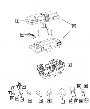 Jeep Cherokee KL 14-18 2.4 underhood fuse box cracked