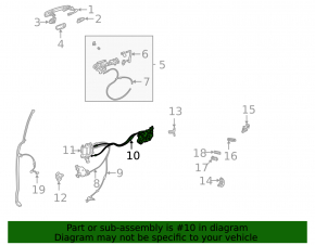 Rear left door lock Toyota Sienna 21-25 rear, electric