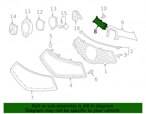 Radiator grill base right grill Acura MDX 17-20 rest