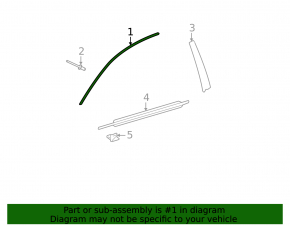 Upper door molding front left Lexus IS250 IS350 06-13 chrome