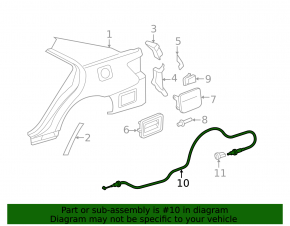 Fuel filler flap and trunk lid release cable Toyota Camry v40
