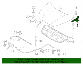Left hood hinge Hyundai Elantra UD 11-16