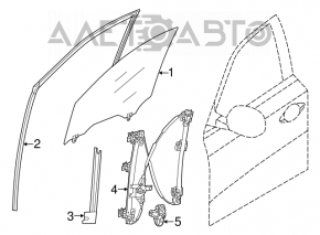Front right door glass for Nissan Pathfinder 13-17