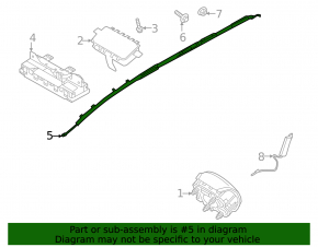 Right side curtain airbag for Kia Sorento 21-25 HEV, PHEV