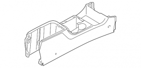 Central console armrest and cup holders Kia Sorento 11-13 prerest