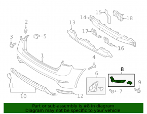 Rear bumper mount left Kia Forte 4d 14-18