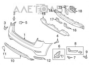 Left rear bumper mount for Kia Forte 4d 14-18