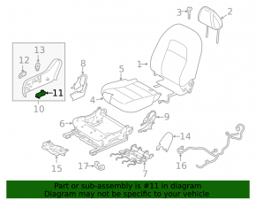 Nissan Rogue 21-24 passenger seat control black, with buttons