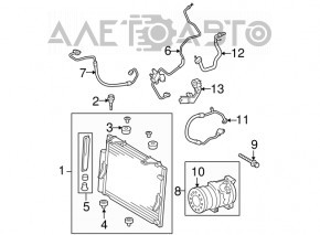 Air conditioning condenser radiator for Toyota Sequoia 2008-2019