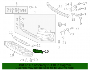 Front bumper grille left Audi A4 B9 17-19 S-line without radar