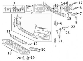 Left front bumper grille for Audi A4 B9 17-17 s-line, without radar, light chrome, chips