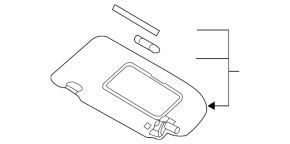 Left visor Nissan Rogue Sport 17-22 without sunroof with backlight
