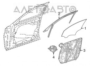 Front right window lift motor Mercedes C-class W205 15-21
