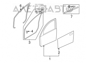 Naked front right door for Mazda3 03-09