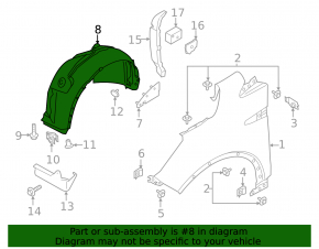 Front left mudguard Ford Escape MK3 13-14