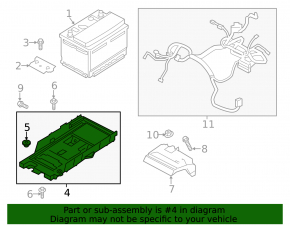 Battery tray Ford Fusion mk5 13-20