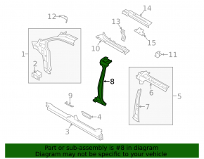 Body pillar central left Ford Transit Connect MK2 13-18 sawed off