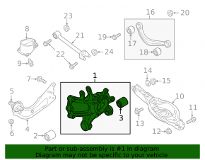 Rear right trunnion Mazda 6 13-17 without stud
