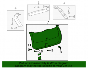 Lower tailgate trim Ford Escape MK4 20- electric, type 2