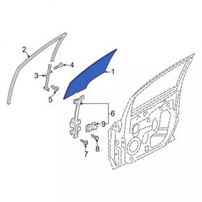 Front right door glass Ford Ecosport 18-22