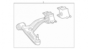 Lower control arm front right Mercedes GLA 14-20
