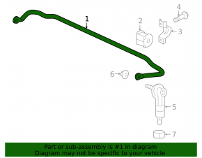 Rear stabilizer GMC Terrain 10-17 25.5mm