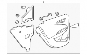 Door trim card rear right Chevrolet Malibu 16- gray
