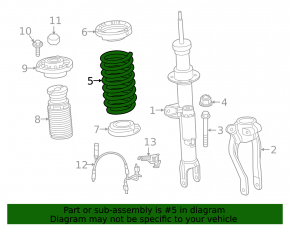 Front left spring BMW 5 G30 18-23 2.0T, 3.0T, 530e hybrid