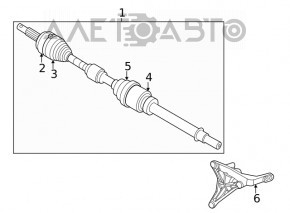 Drive axle shaft front left Nissan Rogue 21 2.5 AWD JP built, outer CV joint boot torn