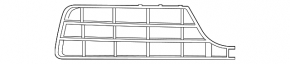 Right front bumper grille for Audi A7 16-18, black, without fog lights