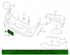 Front bumper plate for BMW X2 F39 18-23