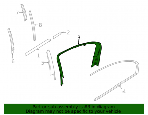 Door frame inner rear left BMW 7 G12 16-22 under curtain