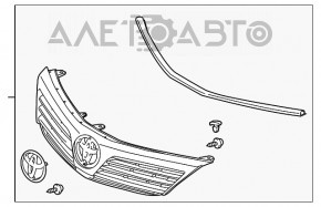 Grill radiator grill with badge Toyota Camry v50 12-14 hybrid usa LE, cracks, sand