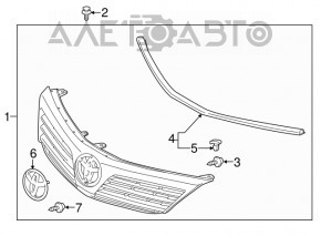 Grill radiator grill with badge Toyota Camry v50 12-14 hybrid usa LE, cracks, sand