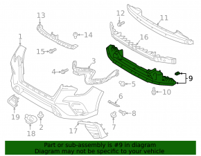 Front bumper mount, central lower, Subaru Ascent 23-26