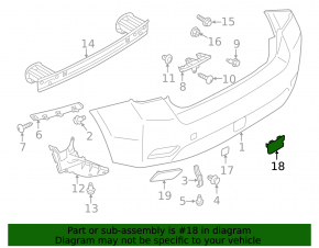 Lower rear bumper cap Subaru XV Crosstrek 13-17