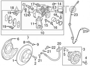 Brake caliper assembly rear left Kia Soul 14-19