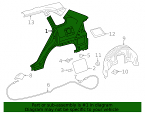 Rear left wing for Toyota Corolla Cross 22-25