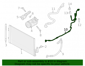 Air conditioner tube heater-condenser BMW X3 F25 11-17 2.0T without cover