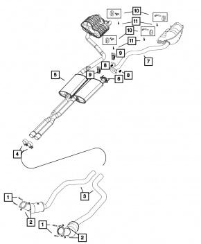 Intake pipe with catalytic converter left Dodge Challenger 11-18 5.7