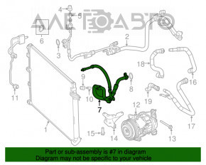 Air conditioning condenser-compressor tube Chrysler 200 15-17 2.4