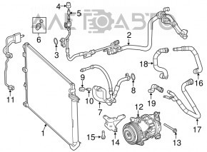 Air conditioning condenser-compressor tube Chrysler 200 15-17 2.4