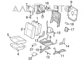 Left 3rd row seat for Toyota Sequoia 2008-2014, velour