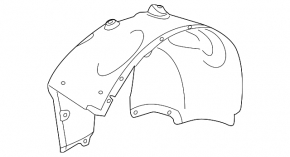 Mudguard front left VW Touareg 11-17 rear part