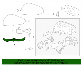 Subaru Ascent 19-23 lower left side mirror cover, under turn signal