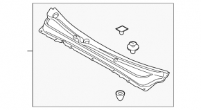 Plastic windshield wiper grille for Subaru Legacy 2015-2016