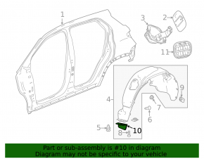 Buick Encore 13-22 rear left mudguard liner